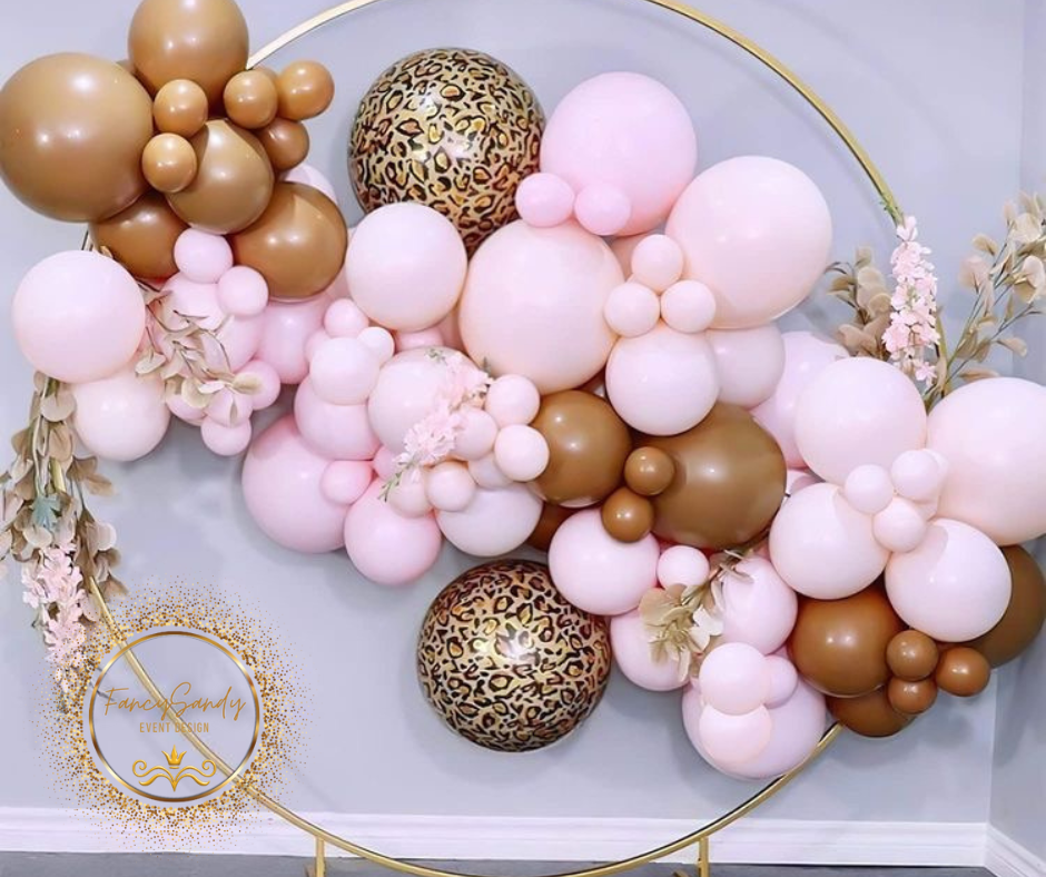 Pink and Gold Balloon Loop Arrangement – Fancy Sandy Design